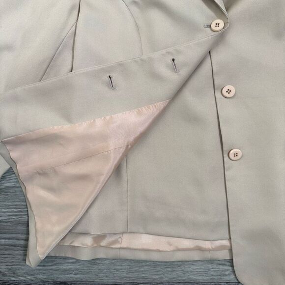 Amanda Smith‎ Pure Silk Ivory Blazer Top 2 Pieces Set Size 16 - Picture 7 of 9